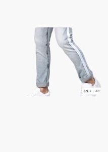 Light Wash Jeans with Side Stripe