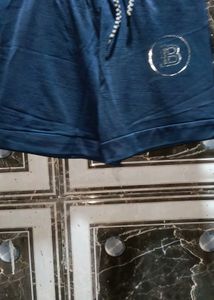 Blue Casual Shorts with Logo