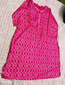 Brand New Aurelia Pink & Gold Foil Print Kurti