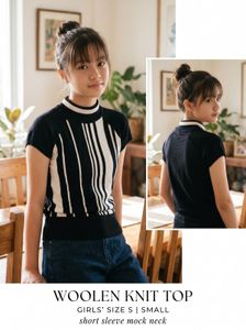 Girls Knit Mock Neck Top
