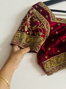 Zardosi Maroon Handwork Blouse