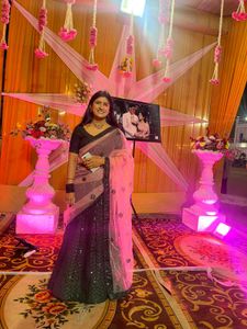 Elegant Party Wear lehenga dark green color