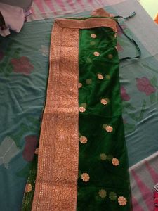 Elegant Green &amp; Gold Lehenga Skirt