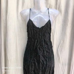 Black Textured Midi Dress