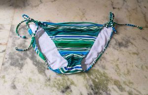 Striped Tie-Side Bikini Bottoms