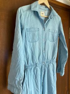 Light Blue Denim Shirt Dress