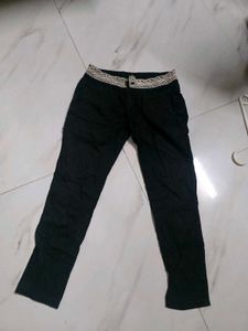 Black Trousers with Lace Waistband