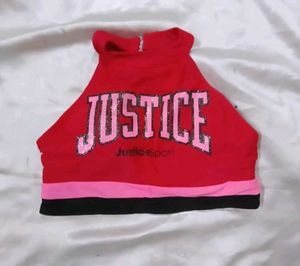 Justice Sport Red Crop Top