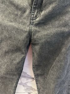 Gray High west Wide Leg Jeans Waist-28