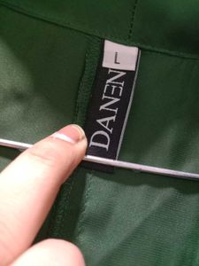 Elegant Green Satin V-Neck Top