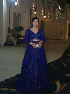 💙✨️Beads Work Cocktail Night Lehga✨️💙