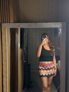 Patterned Mini Skirt