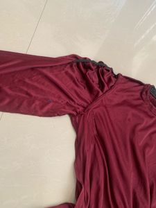 Elegant Burgundy Velvet Dress