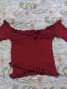 Off-Shoulder Ruffle Crop Top