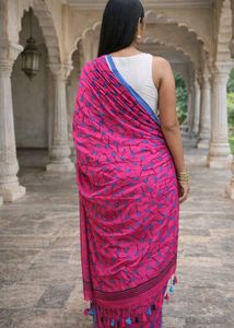 Pink Whisper Blue Saree