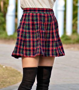 Mini Plaid Pleated Korean Skirt