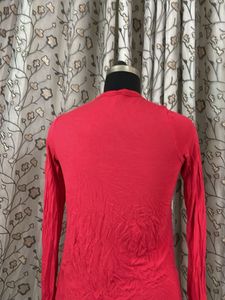 Stylish Red Open Front Cardigan