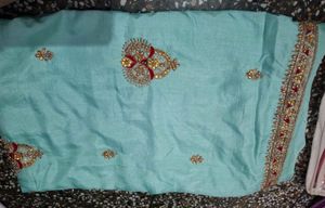 Beautiful Light Blue Embellished Saree