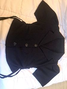 Black Korean casual top