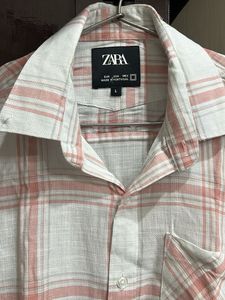 Zara Plaid Long Sleeve Shirt
