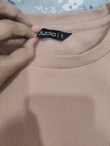Cute Ribbed Lettuce Hem T-Shirt