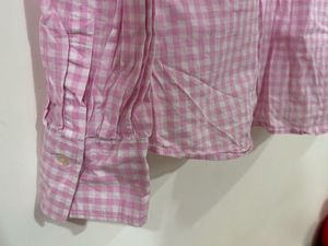 Pink Gingham Button-Up Shirt