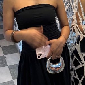 Elegant Black Strapless Ruched Maxi Dress
