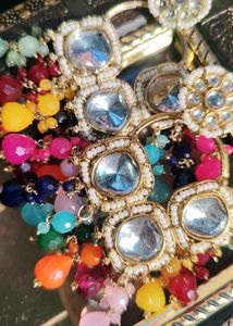 multi colour chandbariya earing
