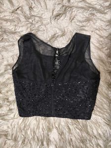 Elegant Black Embellished Blouse