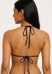 Chic Black &amp; White Graphic Halter Top