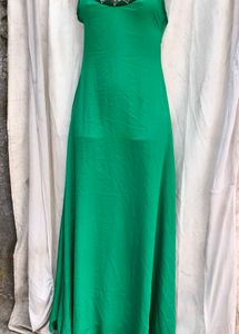 I. Emerald Green Embellished Maxi Dress