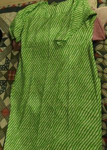 Vibrant Green Striped Kurta