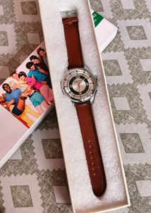 Benetton Watch with Brown Leather Strap
