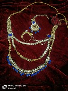 Sparkling Silver Indian multiple Jewelry Set