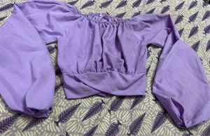 Trendy Lavender off shoulder Top