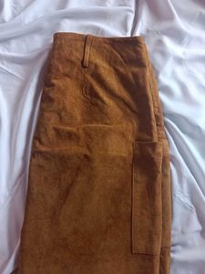 Velvet Leather Skirt