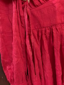 Vibrant Red Textured Mini Dress