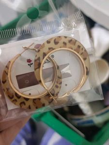 Leopard Print Hoop Earrings glamour