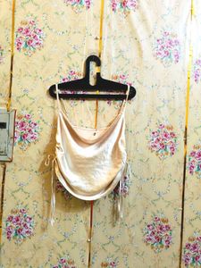 🇳🇿💫🎀Satin Cowl Neck Tie Strap Tank Top