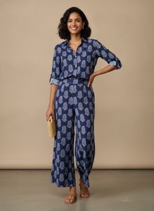 Blue Paisley Print Set