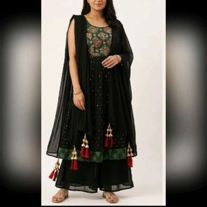 Elegant Black Kurta Set with Dupatta