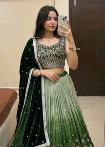 Embellished Green Ethnic Lehenga