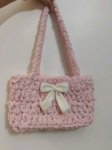 Handmade Chunky Knit Shoulder Bag🌸💕🤍