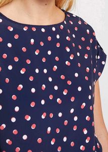 Women Navy Blue Polka Dot Top| Daily Wear Top