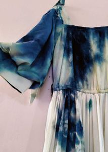 Tie-Dye Pleated Midi Dress