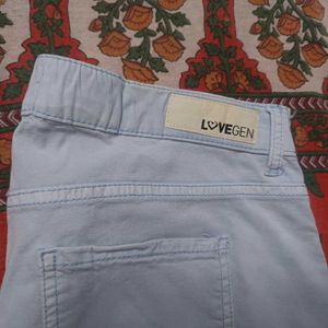 Unisex Light Blue Stretchable Casual Pant