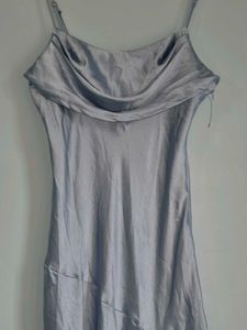 Satin Cowl Neck Midi Dress