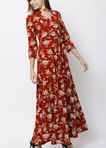 Tokyo Talkies Red Floral Maxi Dress