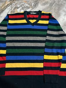 Striped V-Neck Sweater
