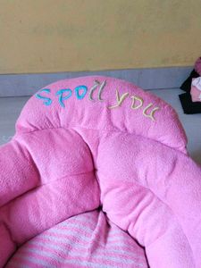 Adorable Pink Plush Baby Seat